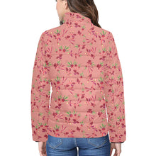 Load image into Gallery viewer, Swift Floral Peach Rouge Remix Women&#39;s Stand Collar Padded Jacket
