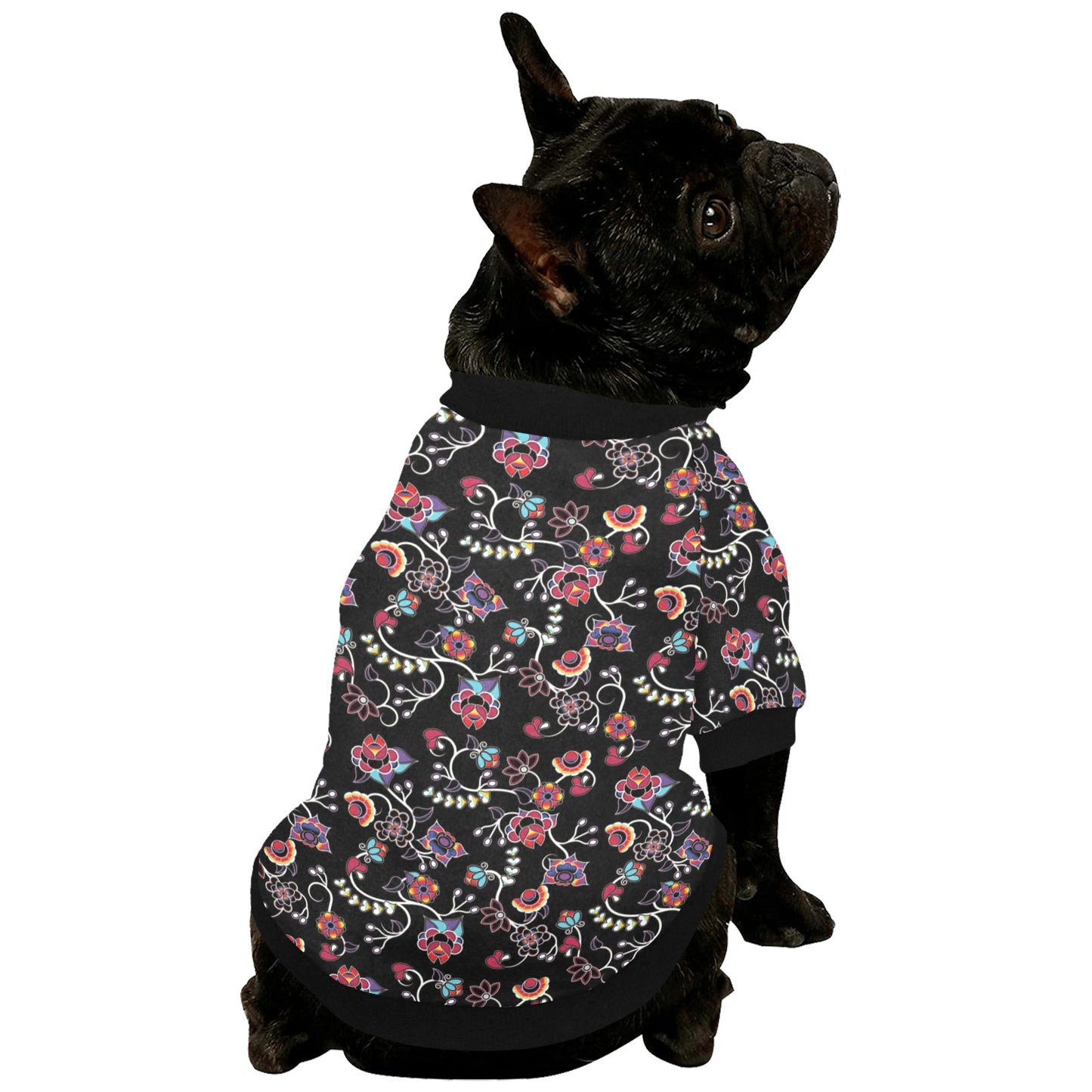 Floral Danseur Pet Dog Round Neck Shirt