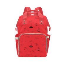 Load image into Gallery viewer, Ledger Dabbles Red Multi-Function Diaper Backpack/Diaper Bag
