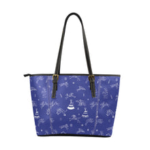 Load image into Gallery viewer, Ledger Dables Blue Leather Tote Bag
