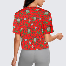 Load image into Gallery viewer, Strawberry Dreams Fire Crop Top
