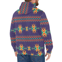 Load image into Gallery viewer, Dreams of Ancestors Indigo Men&#39;s Long Sleeve Fleece Hoodie
