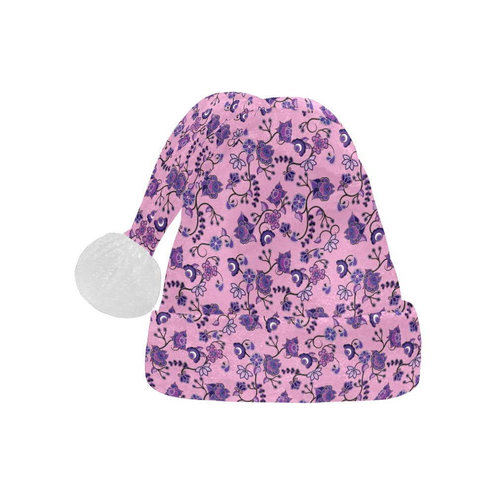 Purple Floral Amour Santa Hat