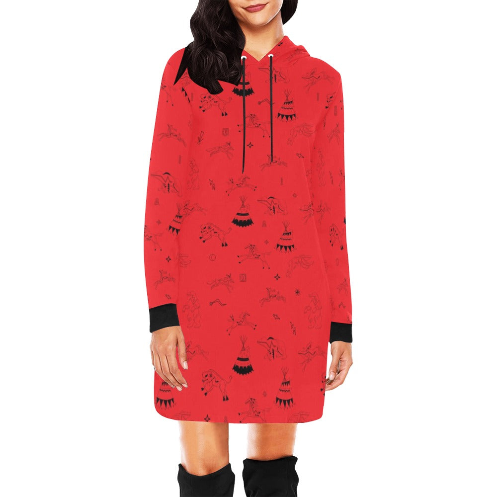 Ledger Dabbles Red Hoodie Dress