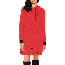 Load image into Gallery viewer, Ledger Dabbles Red Hoodie Dress
