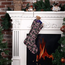 Load image into Gallery viewer, Floral Green Black Christmas Stocking
