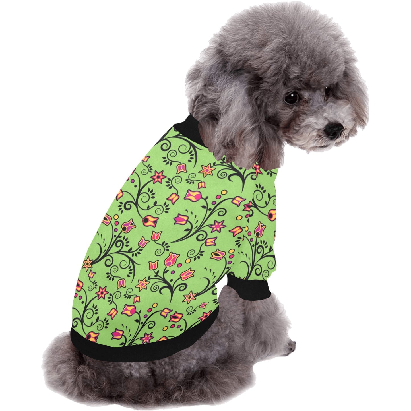 LightGreen Yellow Star Pet Dog Round Neck Shirt