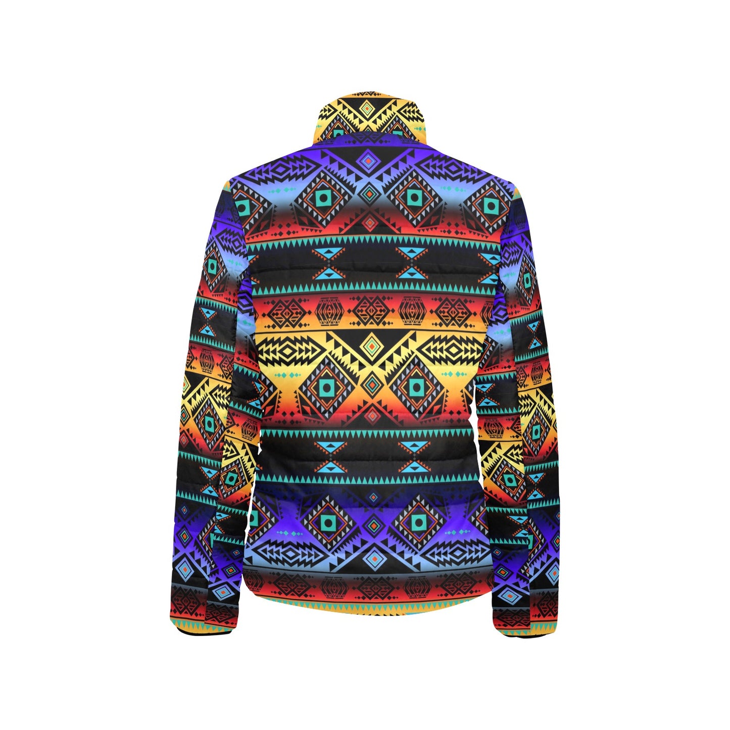 California Coast Sunset Women's Stand Collar Padded Jacket