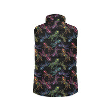 Load image into Gallery viewer, Neon Floral Horses Men&#39;s Padded Vest Jacket
