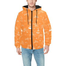 Load image into Gallery viewer, Ledger Dables Orange Men&#39;s Padded Hooded Jacket
