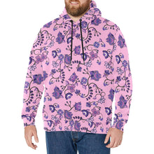 Load image into Gallery viewer, Purple Floral Amour Men&#39;s Long Sleeve Fleece Hoodie
