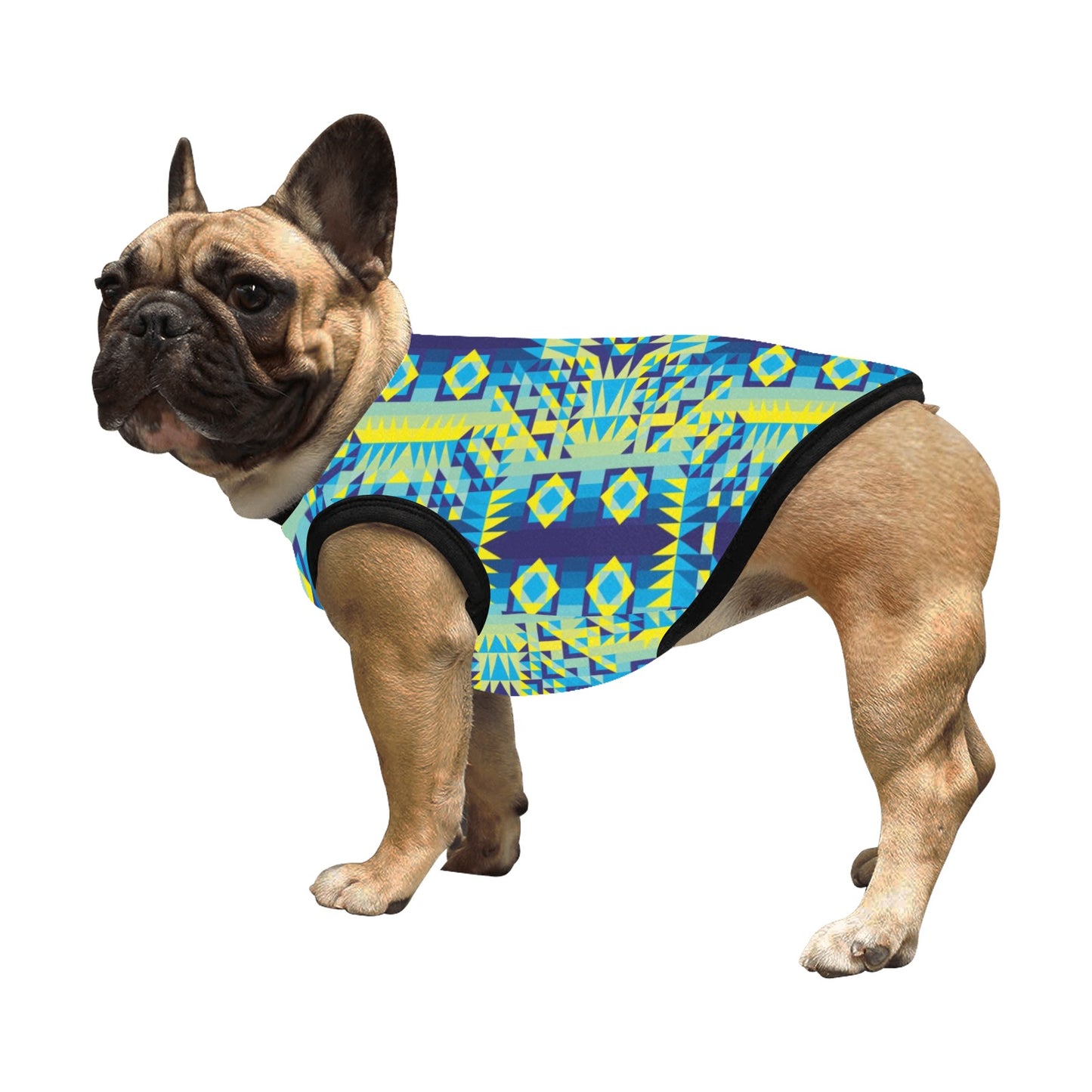 Kaleidoscope Jaune Bleu Pet Tank Top