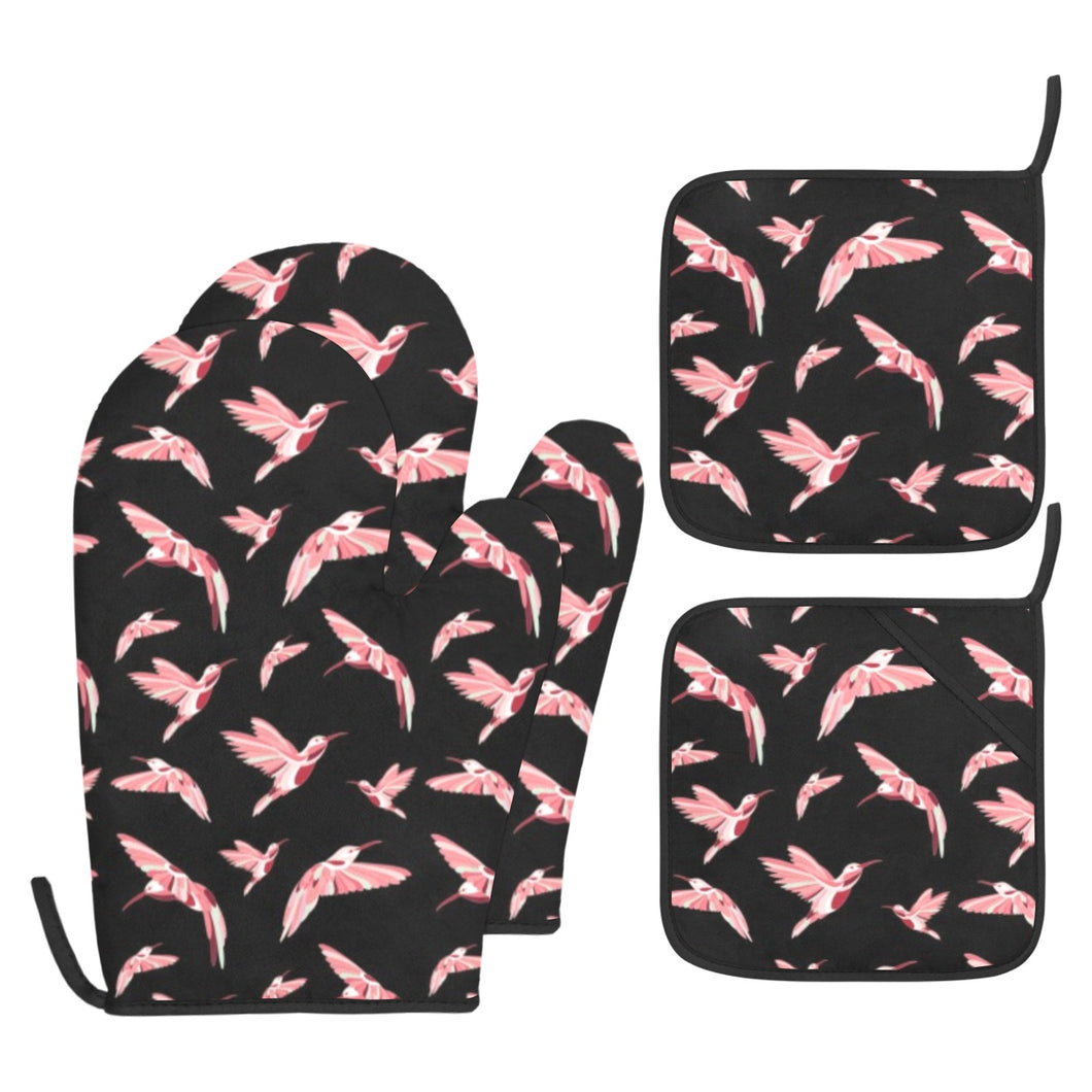 Strawberry Black Oven Mitt & Pot Holder