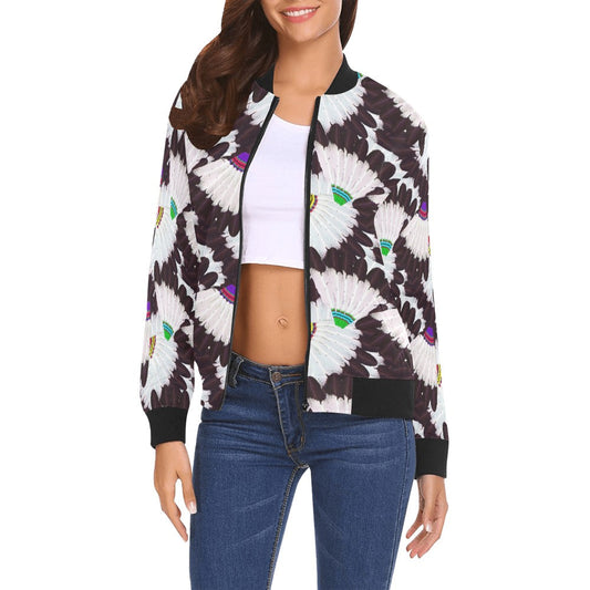 Eagle Feather Fans Bomber Jacket for Women