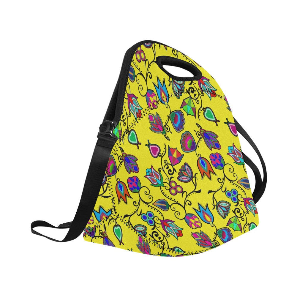 Indigenous Paisley Yellow Neoprene Lunch Bag/Large