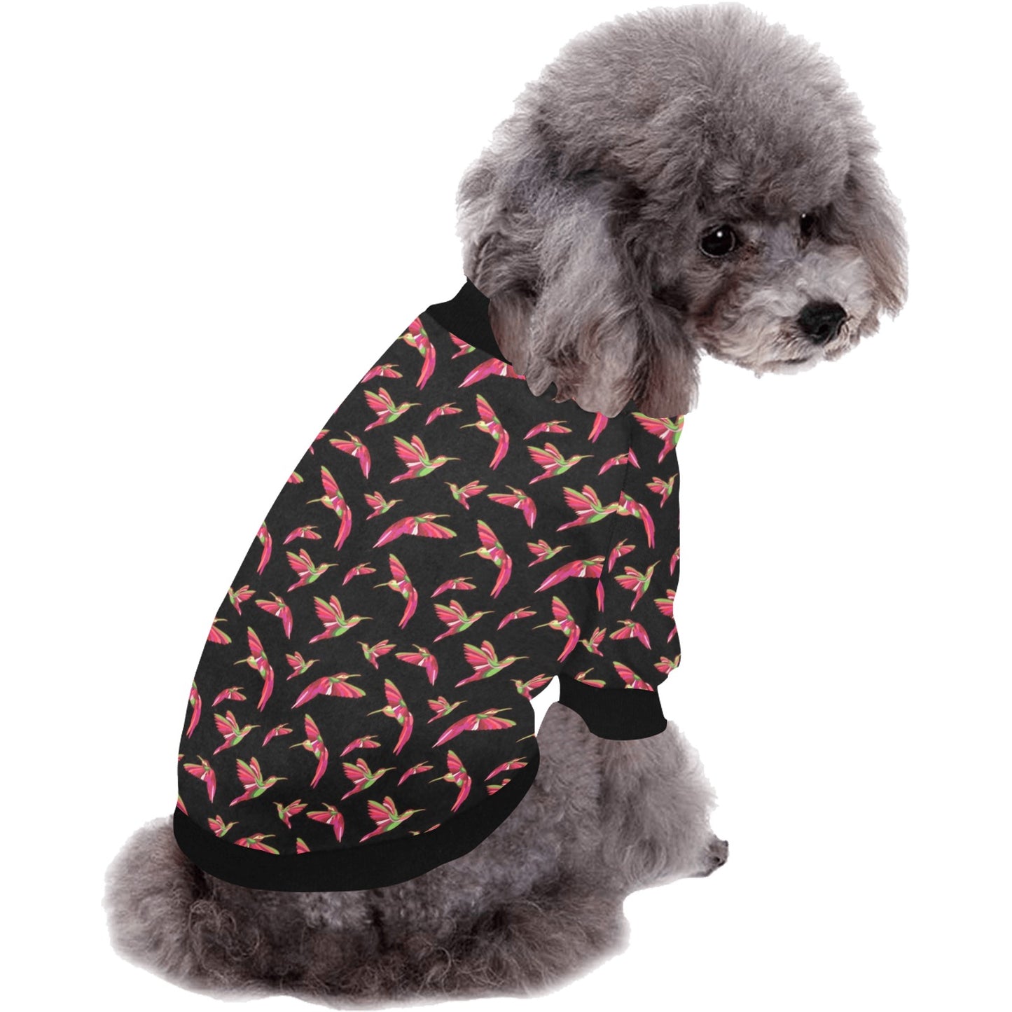 Red Swift Colourful Black Pet Dog Round Neck Shirt