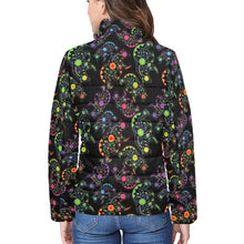 Load image into Gallery viewer, Floral Bear Women&#39;s Stand Collar Padded Jacket
