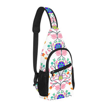 Load image into Gallery viewer, Floral Beadwork Four Clans White Chest Bag
