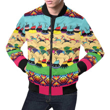 Load image into Gallery viewer, Horses and Buffalo Ledger Pink Bomber Jacket for Men
