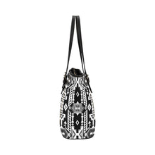 Load image into Gallery viewer, Chiefs Mountain Black and White Leather Tote Bag
