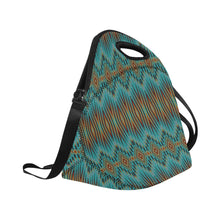 Load image into Gallery viewer, Fire Feather Turquoise Neoprene Lunch Bag/Large
