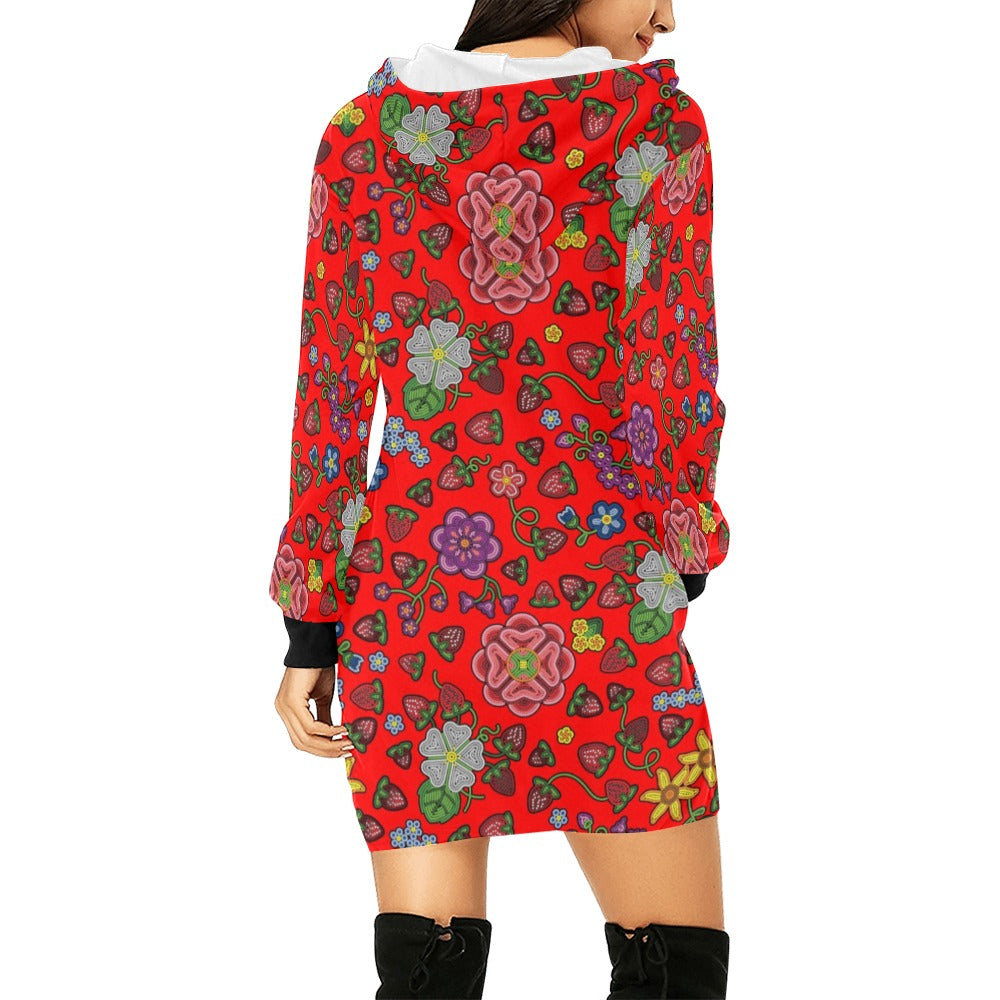 Berry Pop Fire Hoodie Dress