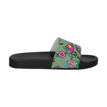 Load image into Gallery viewer, Indigenous Paisley Dark Sea Men&#39;s Slide Sandals
