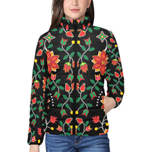 Load image into Gallery viewer, Floral Beadwork Six Bands Women&#39;s Stand Collar Padded Jacket
