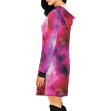 Load image into Gallery viewer, Animal Ancestors 8 Gaseous Clouds Pink and Red Hoodie Dress
