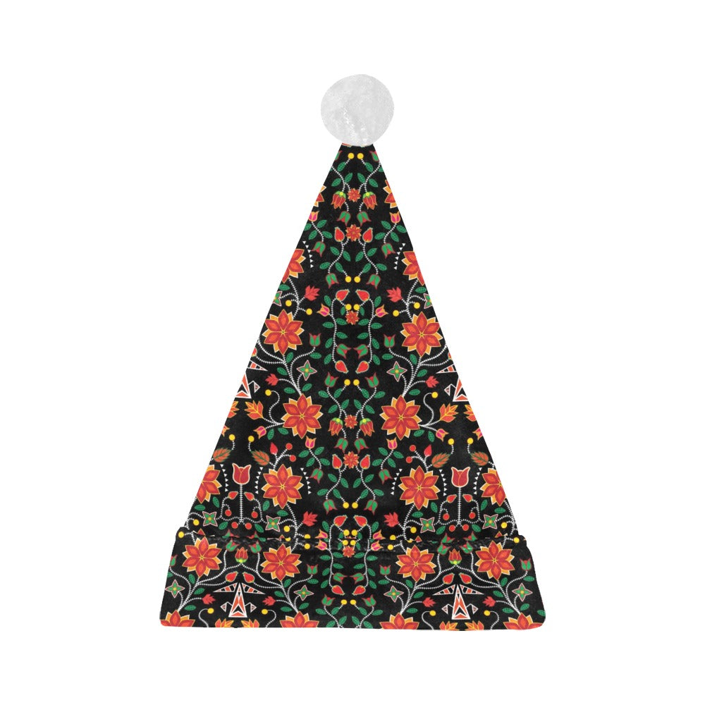 Floral Beadwork Six Bands Santa Hat