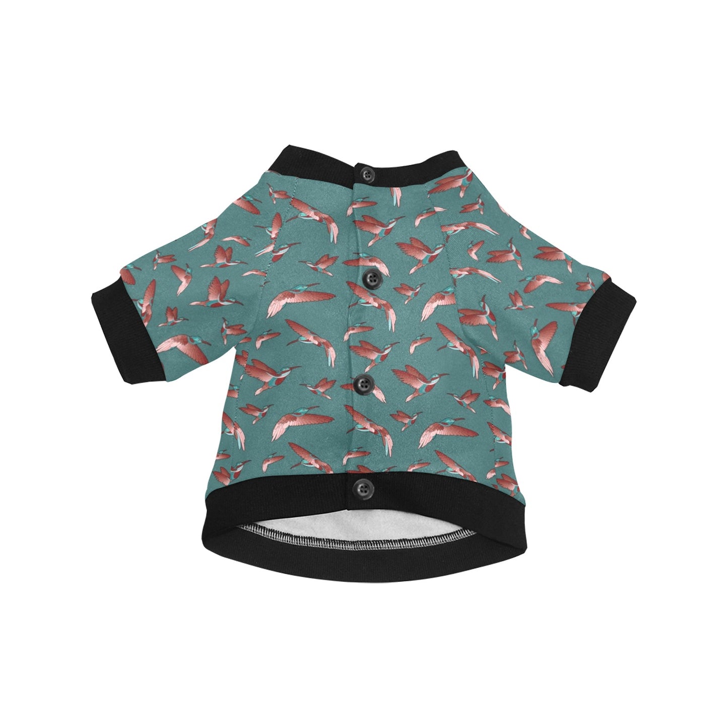 Red Swift Turquoise Pet Dog Round Neck Shirt