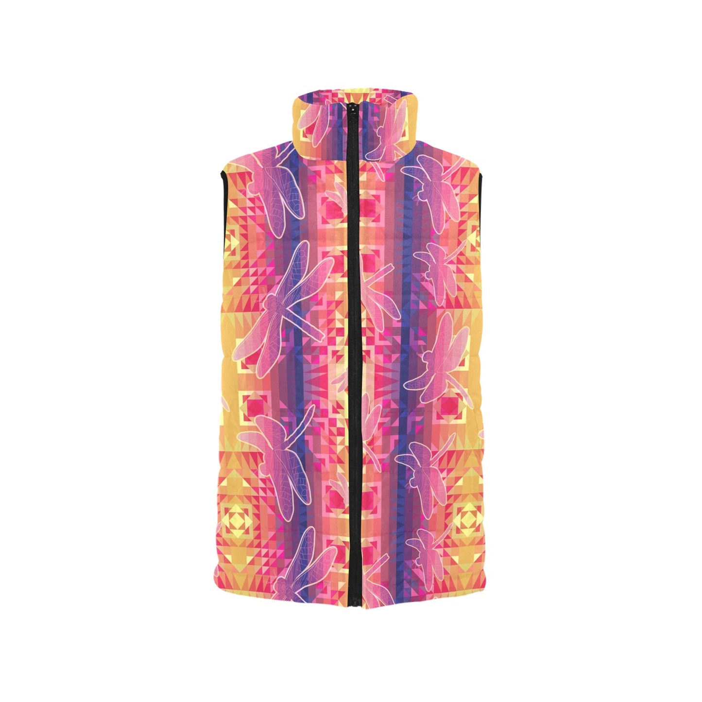 Kaleidoscope Dragonfly Women's Padded Vest Jacket