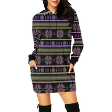 Load image into Gallery viewer, Evening Feather Wheel Hoodie Dress
