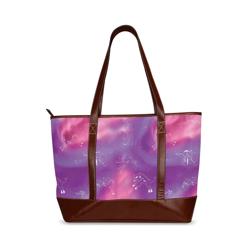 Animal Ancestors 7 Aurora Gases Pink and Purple Tote Handbag