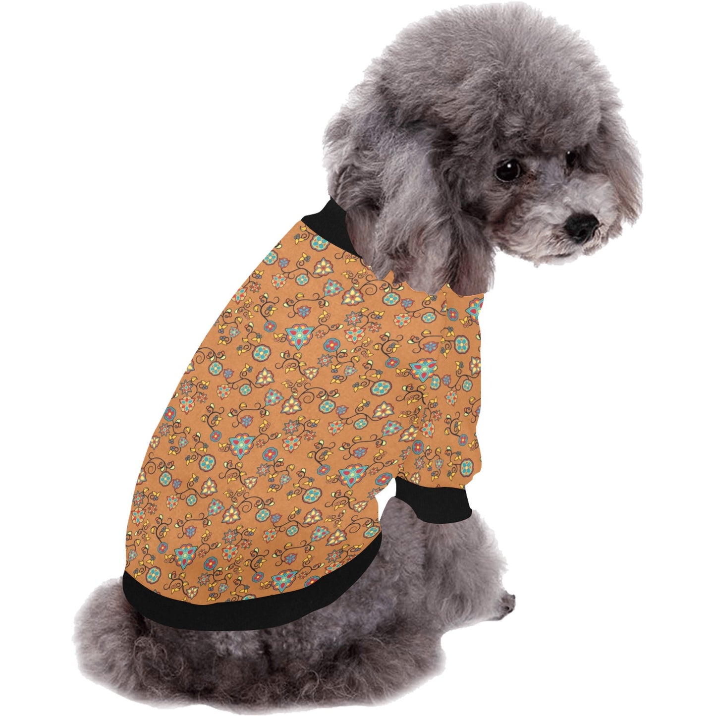 Fire Bloom Light Pet Dog Round Neck Shirt