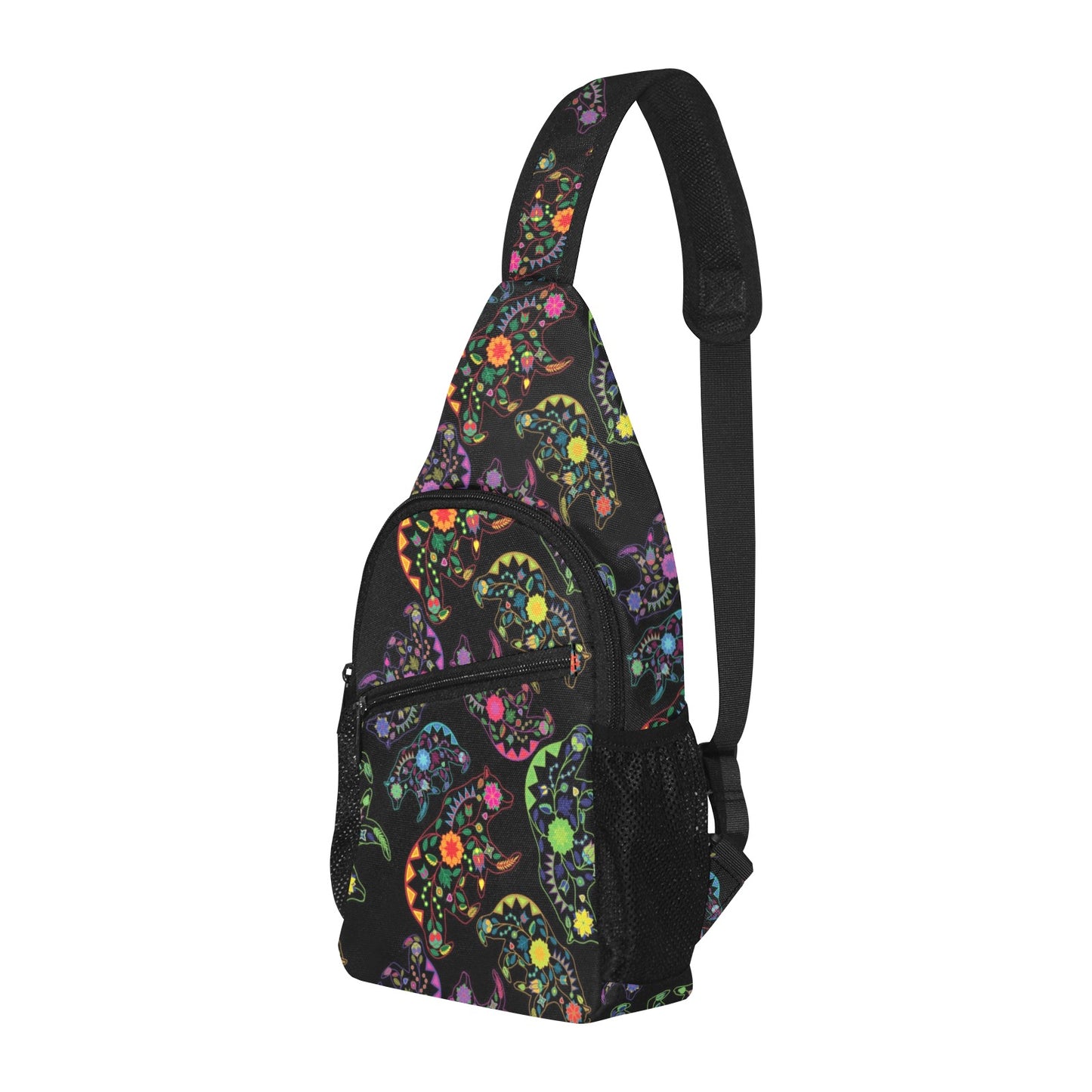 Neon Floral Bears Chest Bag