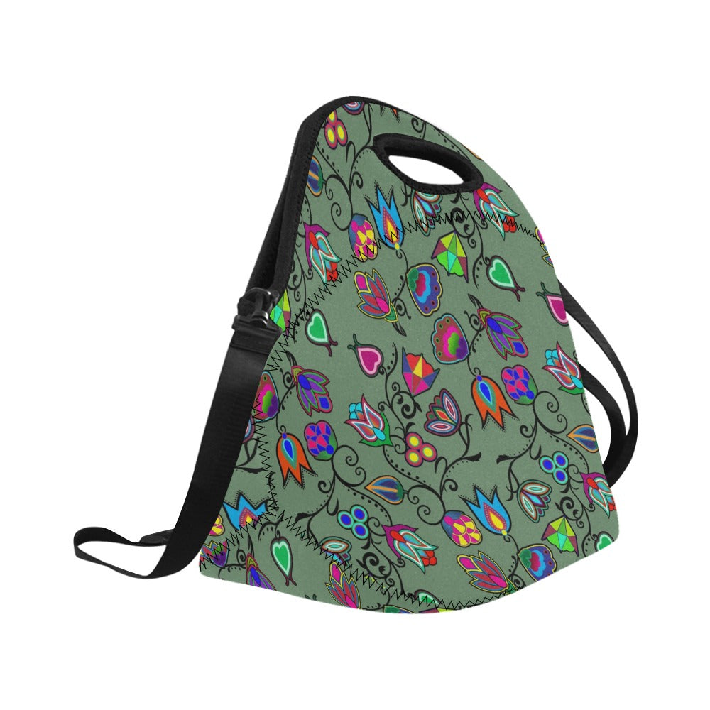 Indigenous Paisley Dark Sea Neoprene Lunch Bag/Large