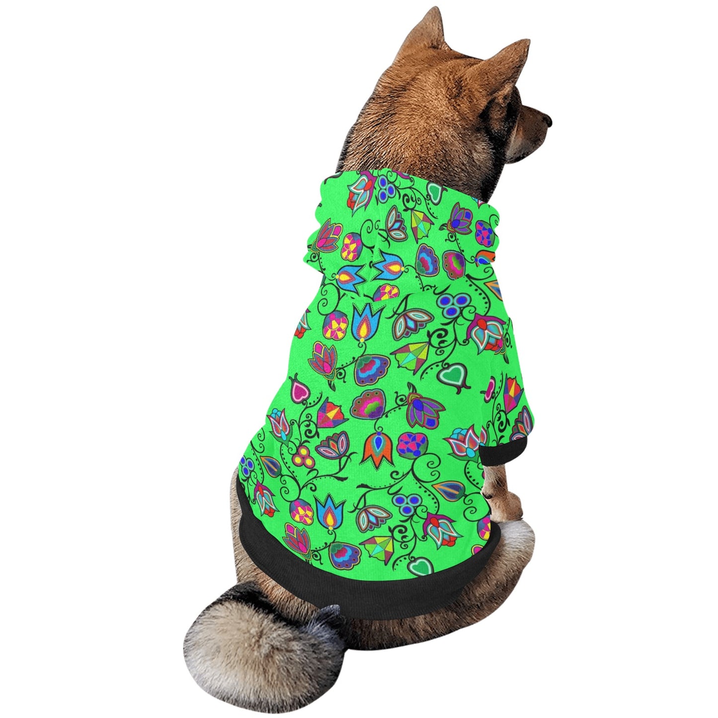 Indigenous Paisley Green Pet Dog Hoodie