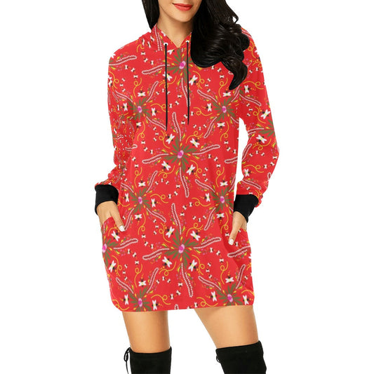 Willow Bee Cardinal Hoodie Dress