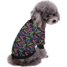 Load image into Gallery viewer, Neon Floral Hummingbirds Pet Dog Round Neck Shirt
