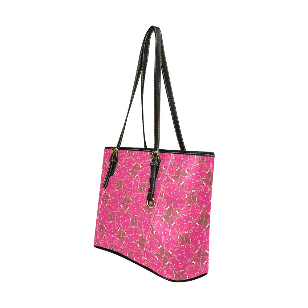 Willow Bee Bubblegum Leather Tote Bag