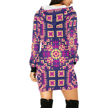 Load image into Gallery viewer, Kaleidoscope Bleu Hoodie Dress
