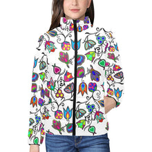 Load image into Gallery viewer, Indigenous Paisley White Women&#39;s Stand Collar Padded Jacket
