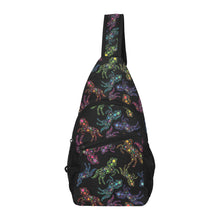 Load image into Gallery viewer, Neon Floral Horses Chest Bag
