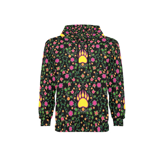 Floral Bearpaw Pink and Yellow Fleece Hoodie
