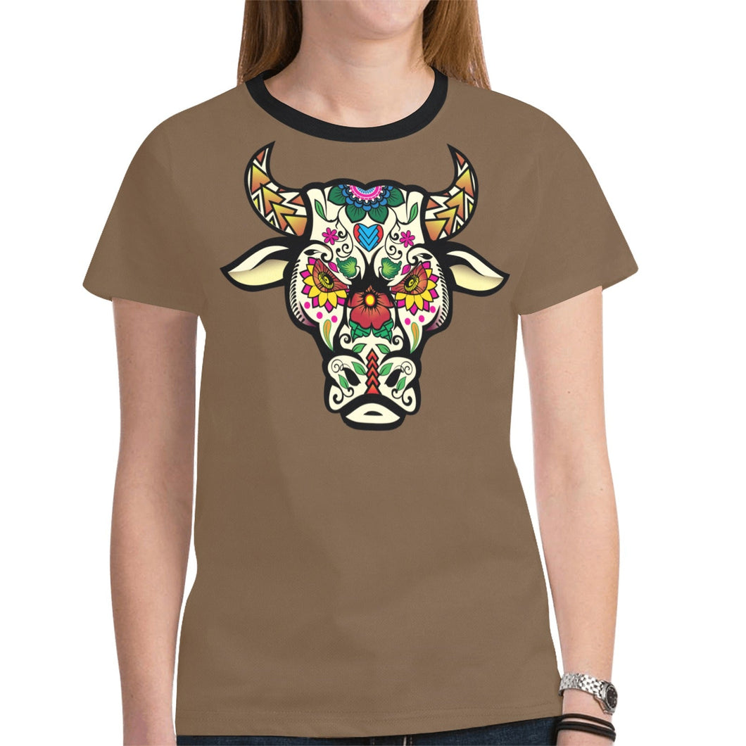 Bull Spirit Guide (Dark Brown) New T-shirt for Women