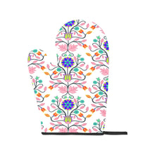 Load image into Gallery viewer, Floral Beadwork Four Clans White Oven Mitt &amp; Pot Holder
