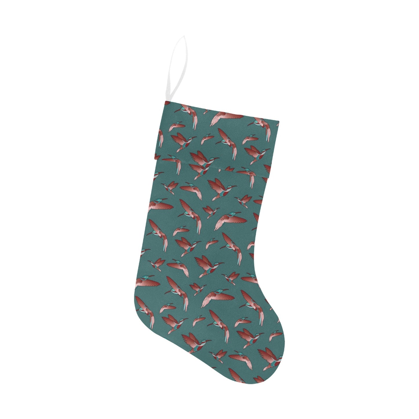 Red Swift Turquoise Christmas Stocking