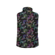 Load image into Gallery viewer, Neon Floral Wolves Women&#39;s Padded Vest Jacket
