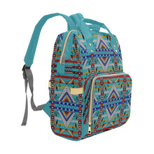 Load image into Gallery viewer, Medicine Blessing Turquoise Multi-Function Diaper Backpack/Diaper Bag
